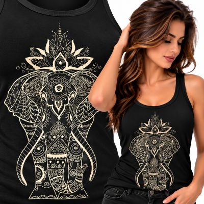 TANK TOP DAMSKI ZWIERZĘTA   SŁOŃ 5